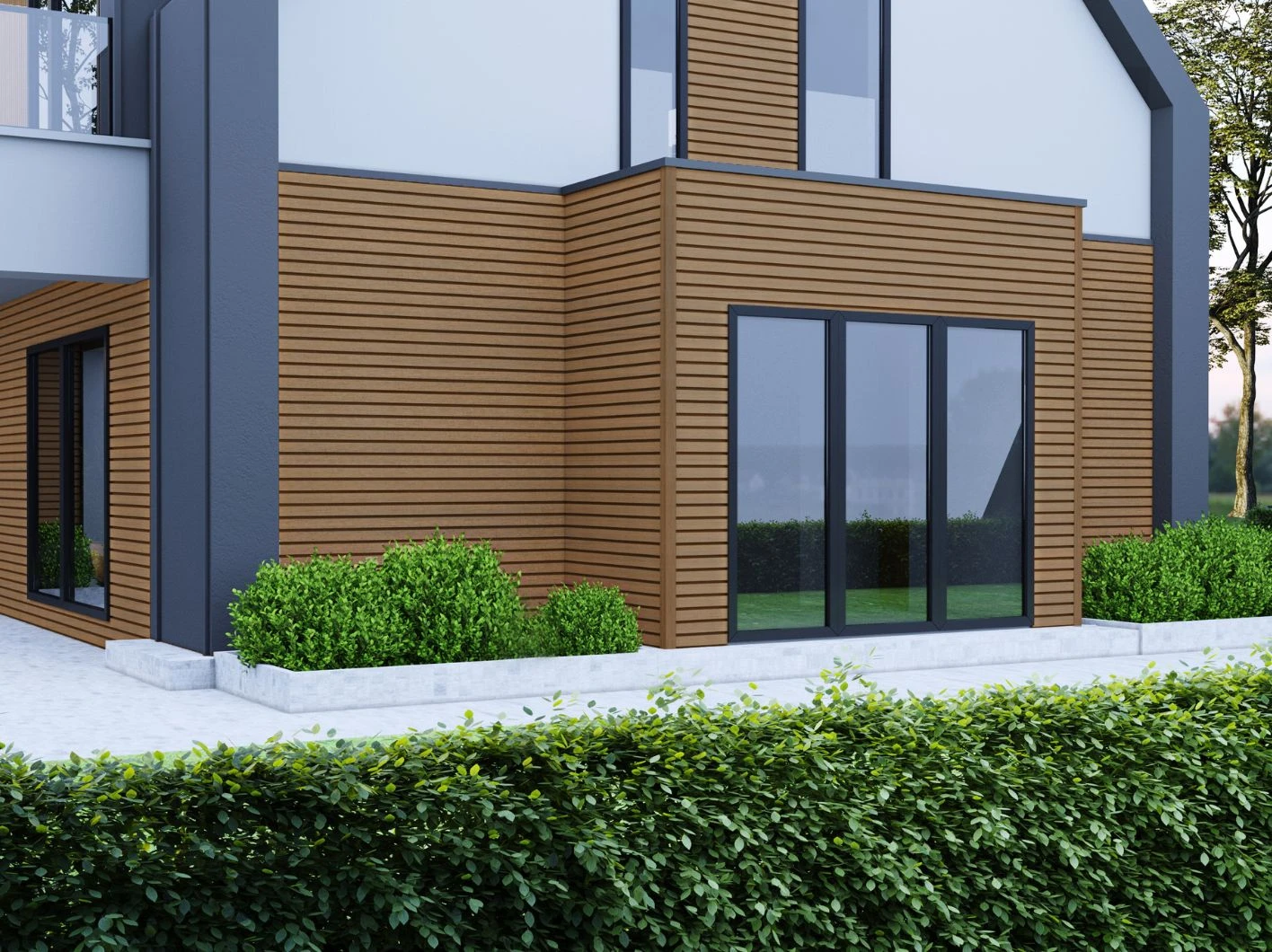 Red Cedar Composiet Gevelbekleding Castellation Pro 65 3.3 x 18 cm (33 x 180 mm) - Lengte 390 cm - Afbeelding 2